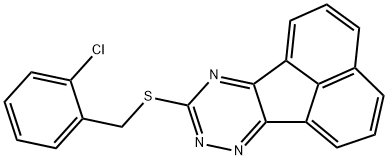 9-[(2-chlorobenzyl)sulfanyl]acenaphtho[1,2-e][1,2,4]triazine Struktur