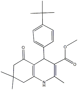 methyl 4-(4-tert-butylphenyl)-2,7,7-trimethyl-5-oxo-1,4,5,6,7,8-hexahydro-3-quinolinecarboxylate Struktur