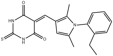 5-{[1-(2-ethylphenyl)-2,5-dimethyl-1H-pyrrol-3-yl]methylene}-2-thioxodihydro-4,6(1H,5H)-pyrimidinedione Struktur