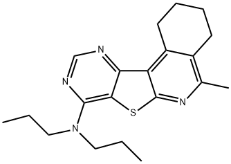 N-(5-methyl-1,2,3,4-tetrahydropyrimido[4',5':4,5]thieno[2,3-c]isoquinolin-8-yl)-N,N-dipropylamine Struktur