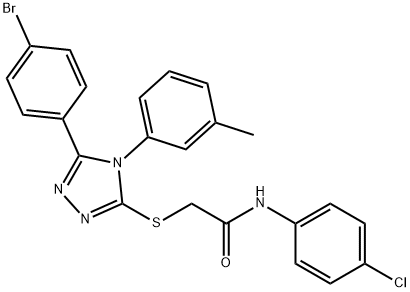 2-{[5-(4-bromophenyl)-4-(3-methylphenyl)-4H-1,2,4-triazol-3-yl]sulfanyl}-N-(4-chlorophenyl)acetamide Struktur