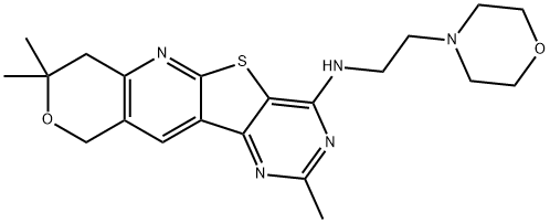 N-[2-(4-morpholinyl)ethyl]-N-(2,8,8-trimethyl-7,10-dihydro-8H-pyrano[3'',4'':5',6']pyrido[3',2':4,5]thieno[3,2-d]pyrimidin-4-yl)amine Struktur