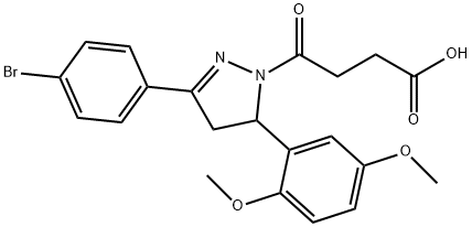 4-[3-(4-bromophenyl)-5-(2,5-dimethoxyphenyl)-4,5-dihydro-1H-pyrazol-1-yl]-4-oxobutanoic acid Struktur