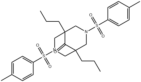 3,7-bis[(4-methylphenyl)sulfonyl]-1,5-dipropyl-3,7-diazabicyclo[3.3.1]nonan-9-one Struktur