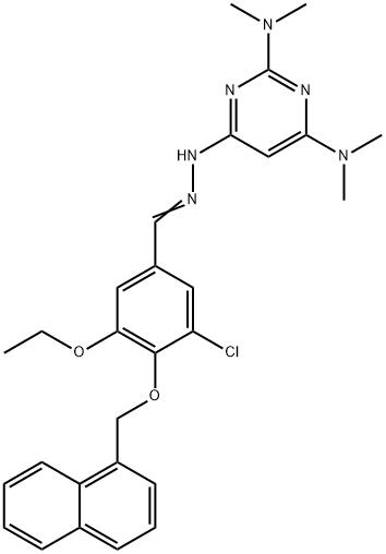 3-chloro-5-ethoxy-4-(1-naphthylmethoxy)benzaldehyde [2,6-bis(dimethylamino)-4-pyrimidinyl]hydrazone Struktur