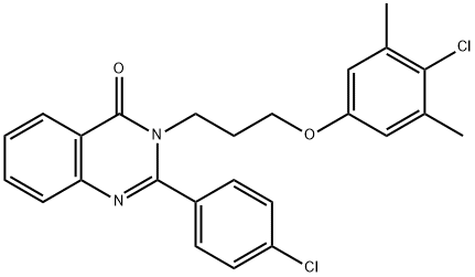 3-[3-(4-chloro-3,5-dimethylphenoxy)propyl]-2-(4-chlorophenyl)-4(3H)-quinazolinone Struktur