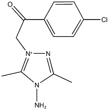 4-amino-1-[2-(4-chlorophenyl)-2-oxoethyl]-3,5-dimethyl-4H-1,2,4-triazol-1-ium Struktur