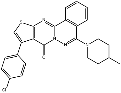 9-(4-chlorophenyl)-5-(4-methyl-1-piperidinyl)-8H-thieno[2',3':4,5]pyrimido[2,1-a]phthalazin-8-one Struktur