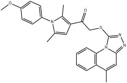 1-[1-(4-methoxyphenyl)-2,5-dimethyl-1H-pyrrol-3-yl]-2-[(5-methyl[1,2,4]triazolo[4,3-a]quinolin-1-yl)sulfanyl]ethanone Struktur