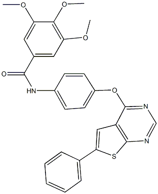 3,4,5-trimethoxy-N-{4-[(6-phenylthieno[2,3-d]pyrimidin-4-yl)oxy]phenyl}benzamide Struktur