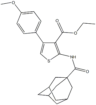 ethyl 2-[(1-adamantylcarbonyl)amino]-4-(4-methoxyphenyl)-3-thiophenecarboxylate Struktur