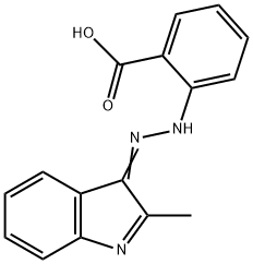 2-[2-(2-methyl-3H-indol-3-ylidene)hydrazino]benzoic acid Struktur