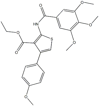 ethyl 4-(4-methoxyphenyl)-2-[(3,4,5-trimethoxybenzoyl)amino]-3-thiophenecarboxylate Struktur