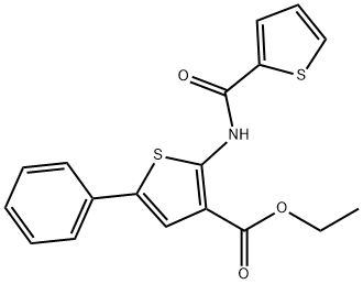 ethyl 5-phenyl-2-[(2-thienylcarbonyl)amino]-3-thiophenecarboxylate Struktur