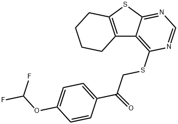 1-[4-(difluoromethoxy)phenyl]-2-(5,6,7,8-tetrahydro[1]benzothieno[2,3-d]pyrimidin-4-ylsulfanyl)ethanone Struktur