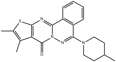 9,10-dimethyl-5-(4-methylpiperidin-1-yl)-8H-thieno[2',3':4,5]pyrimido[2,1-a]phthalazin-8-one Struktur