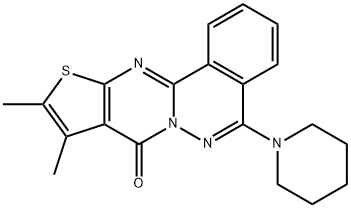 9,10-dimethyl-5-piperidin-1-yl-8H-thieno[2',3':4,5]pyrimido[2,1-a]phthalazin-8-one Struktur