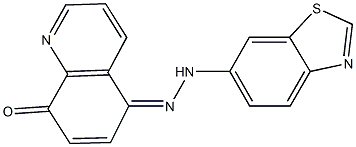 5,8-quinolinedione 5-(1,3-benzothiazol-6-ylhydrazone) Struktur