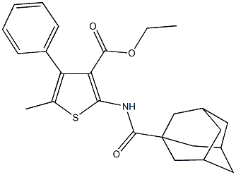 ethyl 2-[(1-adamantylcarbonyl)amino]-5-methyl-4-phenyl-3-thiophenecarboxylate Struktur