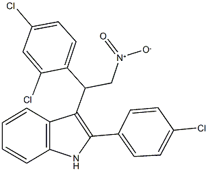 2-(4-chlorophenyl)-3-{1-(2,4-dichlorophenyl)-2-nitroethyl}-1H-indole Struktur