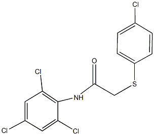 2-[(4-chlorophenyl)sulfanyl]-N-(2,4,6-trichlorophenyl)acetamide Struktur