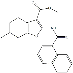 methyl 6-methyl-2-(1-naphthoylamino)-4,5,6,7-tetrahydro-1-benzothiophene-3-carboxylate Struktur