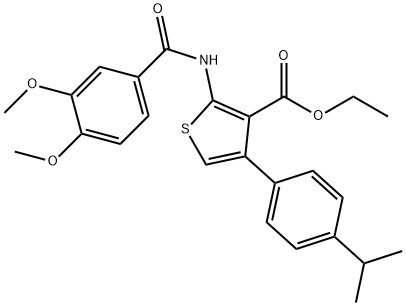 ethyl 2-[(3,4-dimethoxybenzoyl)amino]-4-(4-isopropylphenyl)-3-thiophenecarboxylate Struktur