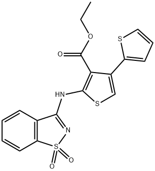 ethyl 2-[(1,1-dioxido-1,2-benzisothiazol-3-yl)amino]-2',4-bithiophene-3-carboxylate Struktur