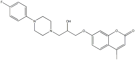 7-{3-[4-(4-fluorophenyl)-1-piperazinyl]-2-hydroxypropoxy}-4-methyl-2H-chromen-2-one Struktur