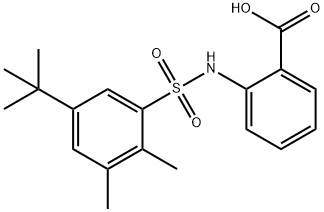 2-{[(5-tert-butyl-2,3-dimethylphenyl)sulfonyl]amino}benzoic acid Struktur