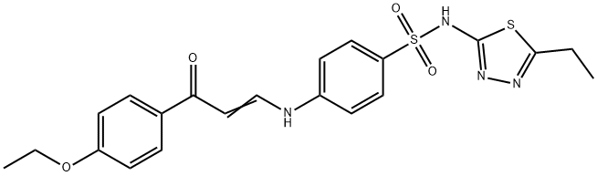 4-{[3-(4-ethoxyphenyl)-3-oxo-1-propenyl]amino}-N-(5-ethyl-1,3,4-thiadiazol-2-yl)benzenesulfonamide Struktur