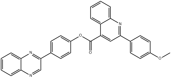 4-(2-quinoxalinyl)phenyl 2-(4-methoxyphenyl)-4-quinolinecarboxylate Struktur