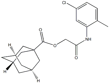 2-(5-chloro-2-methylanilino)-2-oxoethyl 1-adamantanecarboxylate Struktur