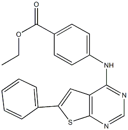 ethyl 4-[(6-phenylthieno[2,3-d]pyrimidin-4-yl)amino]benzoate Struktur