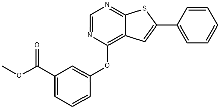 methyl 3-[(6-phenylthieno[2,3-d]pyrimidin-4-yl)oxy]benzoate Struktur