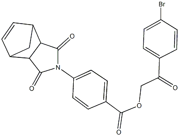 2-(4-bromophenyl)-2-oxoethyl 4-(3,5-dioxo-4-azatricyclo[5.2.1.0~2,6~]dec-8-en-4-yl)benzoate Struktur