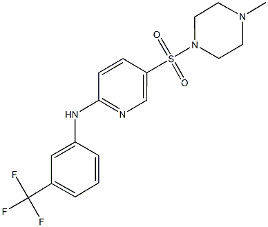 5-[(4-methyl-1-piperazinyl)sulfonyl]-N-[3-(trifluoromethyl)phenyl]-2-pyridinamine Struktur