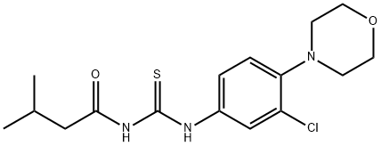 N-[3-chloro-4-(4-morpholinyl)phenyl]-N'-(3-methylbutanoyl)thiourea Struktur