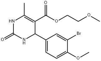 2-methoxyethyl 4-(3-bromo-4-methoxyphenyl)-6-methyl-2-oxo-1,2,3,4-tetrahydro-5-pyrimidinecarboxylate Struktur