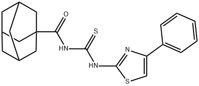 N-(1-adamantylcarbonyl)-N'-(4-phenyl-1,3-thiazol-2-yl)thiourea Struktur