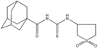 N-(1-adamantylcarbonyl)-N'-(1,1-dioxidotetrahydro-3-thienyl)thiourea Struktur