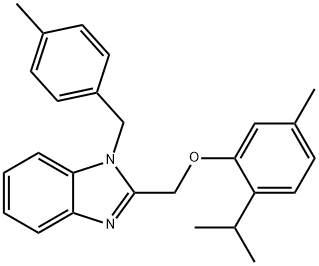 2-[(2-isopropyl-5-methylphenoxy)methyl]-1-(4-methylbenzyl)-1H-benzimidazole Struktur