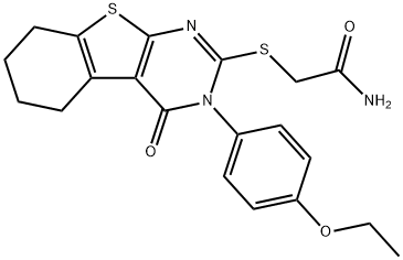 2-{[3-(4-ethoxyphenyl)-4-oxo-3,4,5,6,7,8-hexahydro[1]benzothieno[2,3-d]pyrimidin-2-yl]sulfanyl}acetamide Struktur