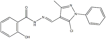 N'-[(5-chloro-3-methyl-1-phenyl-1H-pyrazol-4-yl)methylene]-2-hydroxybenzohydrazide Struktur