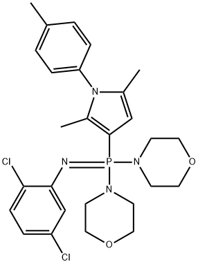 4-{(2,5-dichlorophenyl)[2,5-dimethyl-1-(4-methylphenyl)-1H-pyrrol-3-yl]4-morpholinylphosphorimidoyl}morpholine Struktur