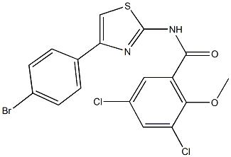 N-[4-(4-bromophenyl)-1,3-thiazol-2-yl]-3,5-dichloro-2-methoxybenzamide Struktur