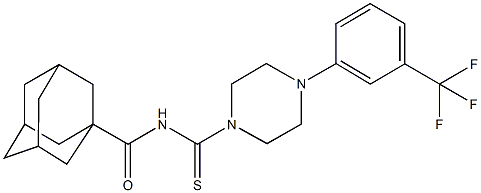 N-({4-[3-(trifluoromethyl)phenyl]-1-piperazinyl}carbothioyl)-1-adamantanecarboxamide Struktur