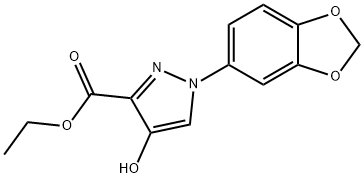 ethyl 1-(1,3-benzodioxol-5-yl)-4-hydroxy-1H-pyrazole-3-carboxylate Struktur