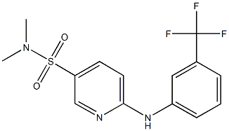 N,N-dimethyl-6-[3-(trifluoromethyl)anilino]-3-pyridinesulfonamide Struktur