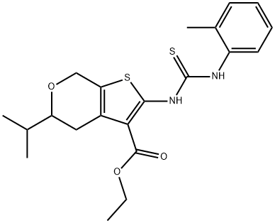 ethyl 5-isopropyl-2-[(2-toluidinocarbothioyl)amino]-4,7-dihydro-5H-thieno[2,3-c]pyran-3-carboxylate Struktur